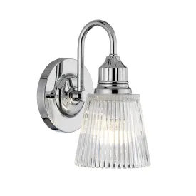 Addison 1Lt Bathroom Wall Light IP44 - Polished Chrome