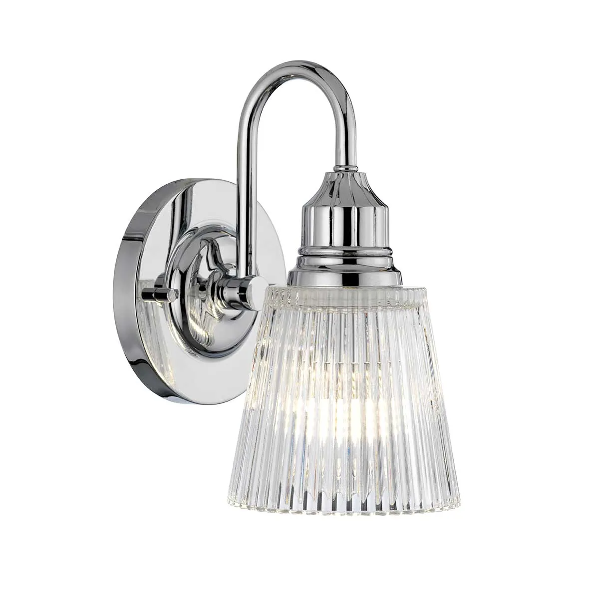 Addison 1Lt Bathroom Wall Light IP44 - Polished Chrome