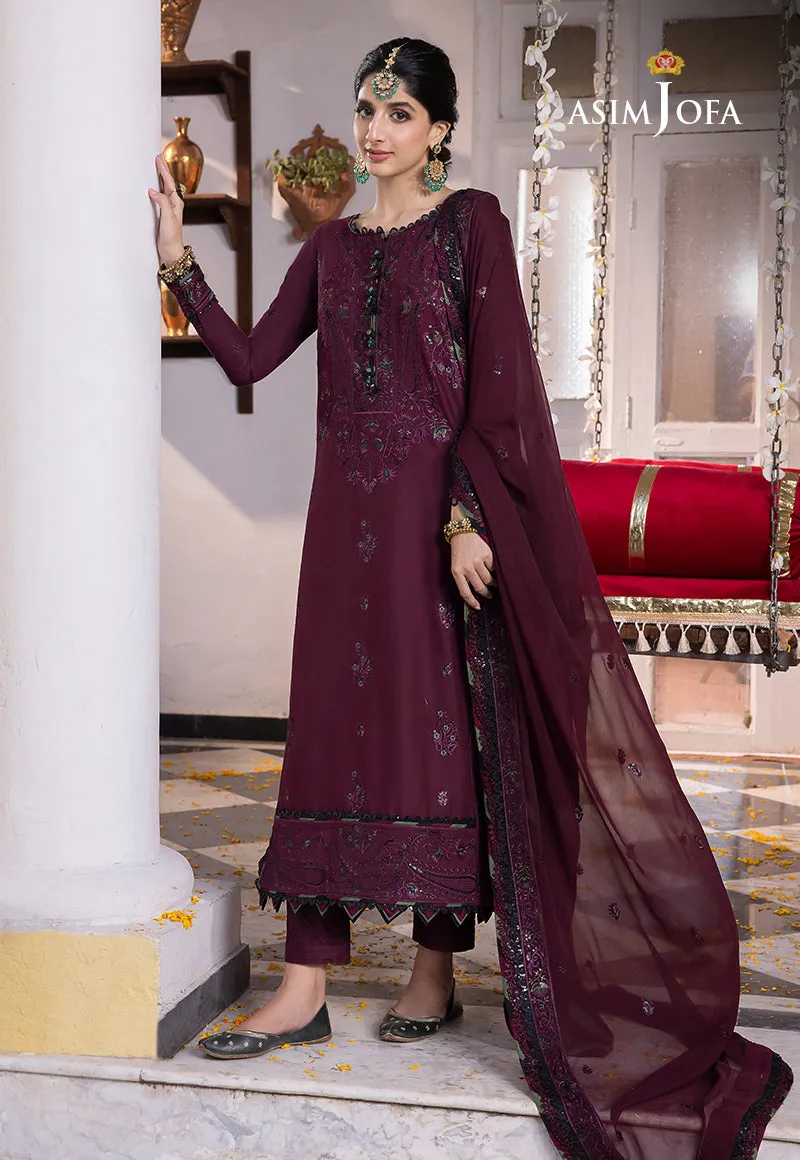 AJAB-05 DESIGNERS STITCHED EMBROIDERED LAWN SILK 3 PCS