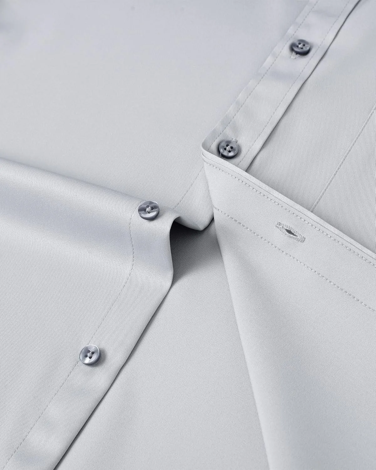 Alimens & Gentle Mens Short Sleeve Dress Shirts Wrinkle Free Solid Casual Button Down Shirts with Pocket