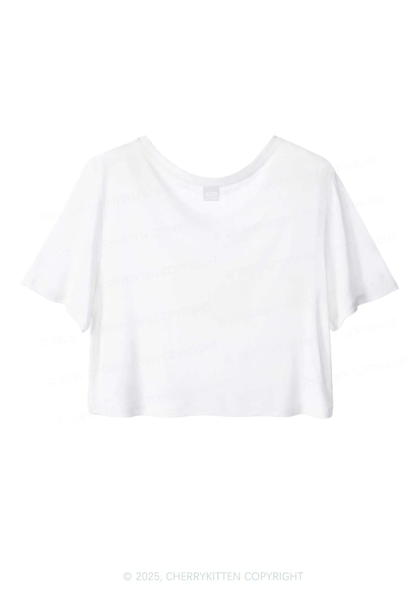All Txts No Brains Y2K Sheer Crop Tee Cherrykitten