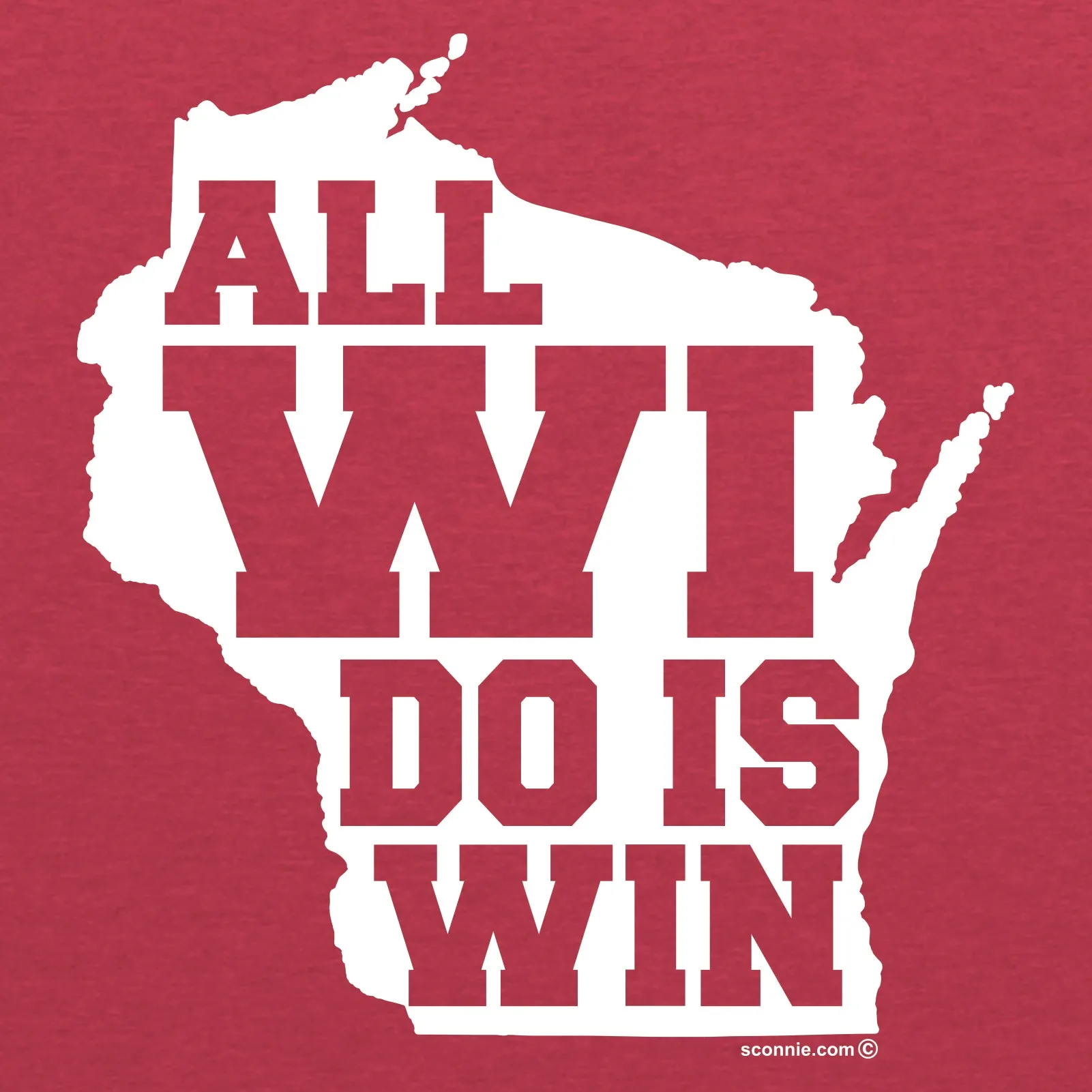 All WI Do Is Win Poly-Cotton T-shirt - Heather Red