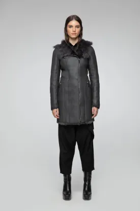 Anthracite Shearling Coat