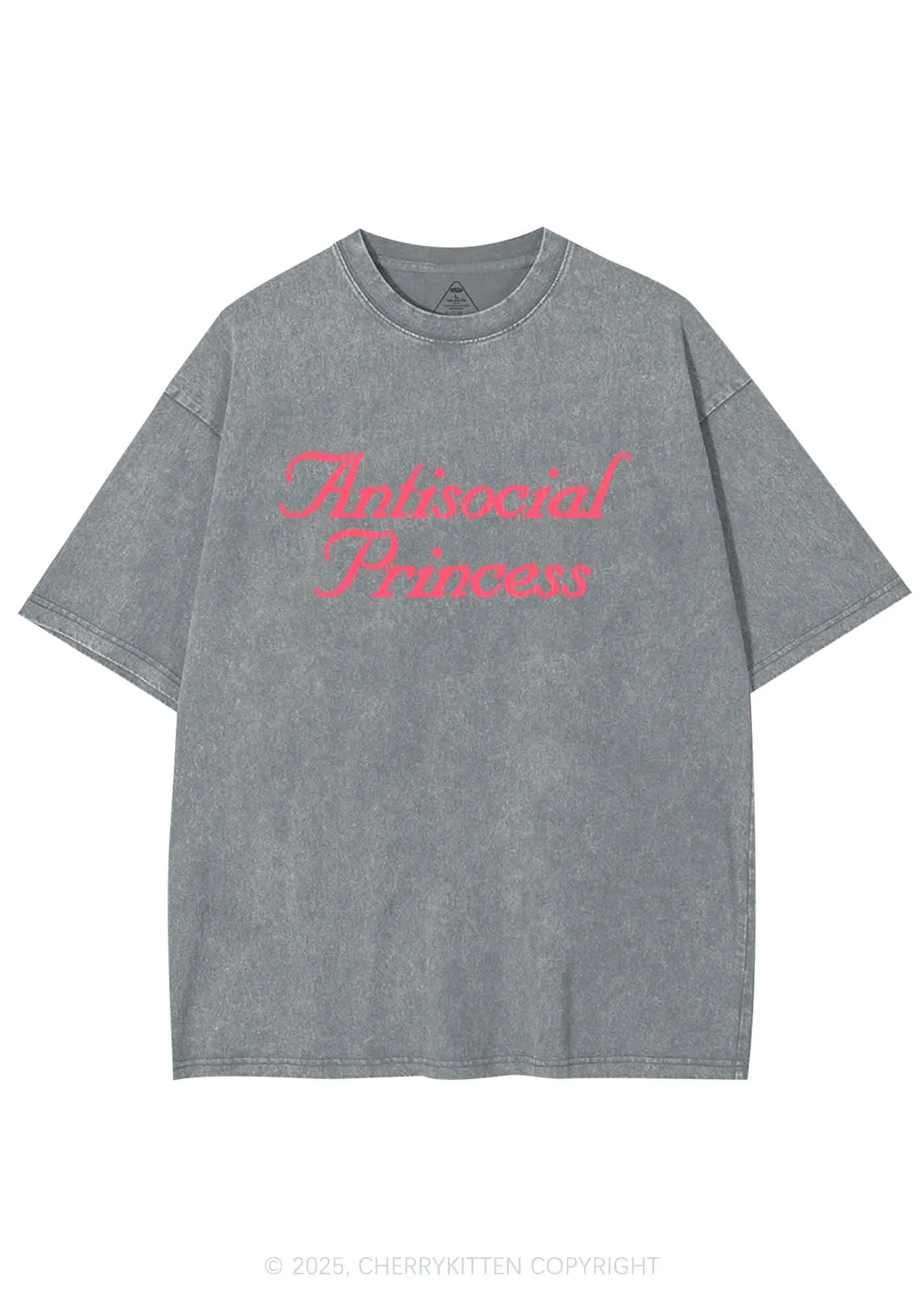 Antisocial Princess Y2K Shirts Washed Tee Cherrykitten