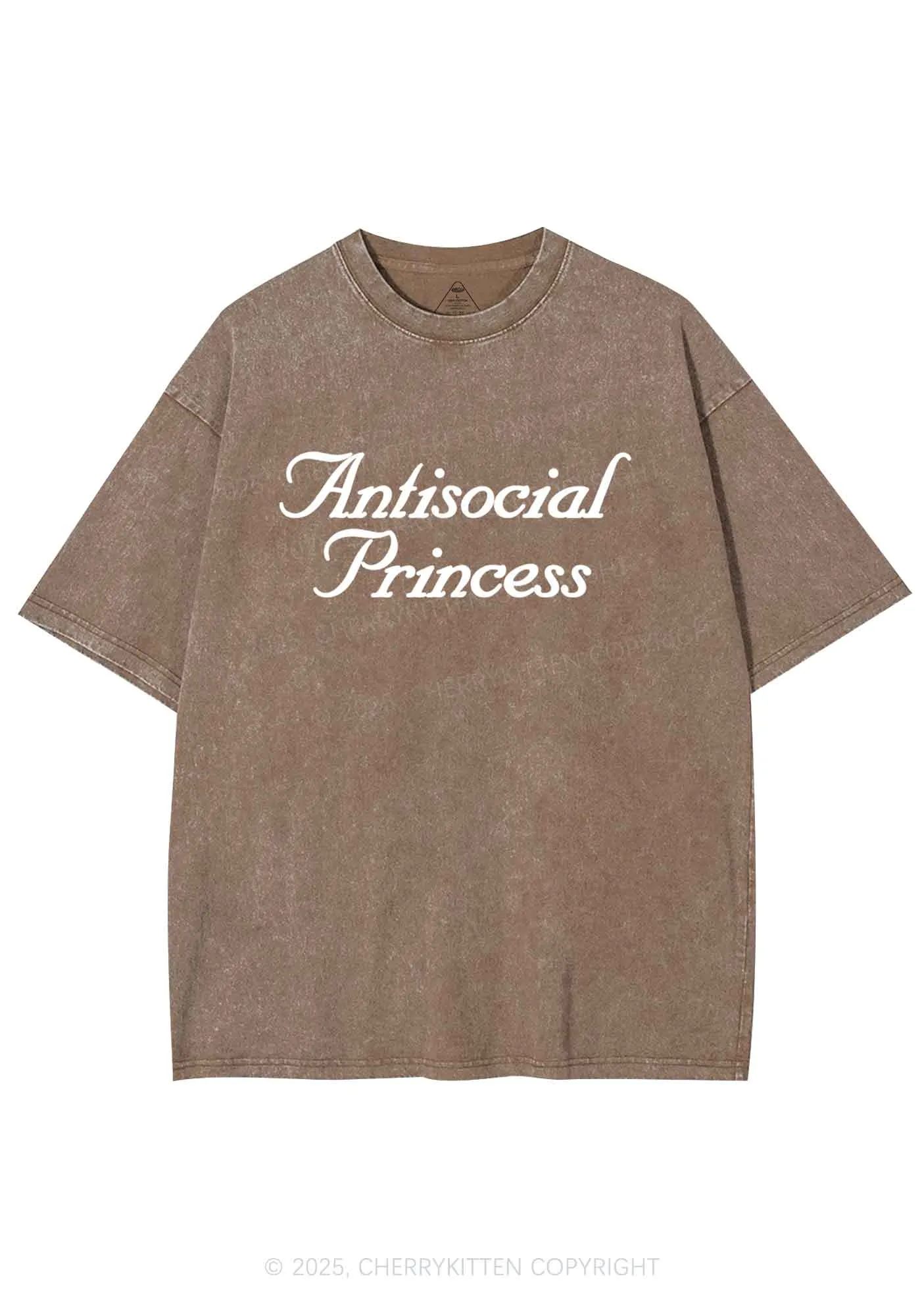 Antisocial Princess Y2K Shirts Washed Tee Cherrykitten