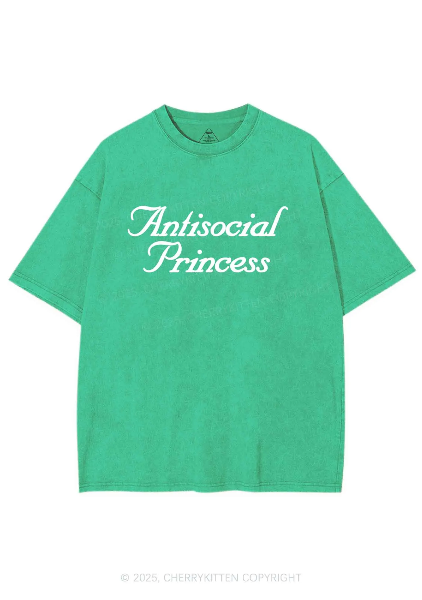 Antisocial Princess Y2K Shirts Washed Tee Cherrykitten