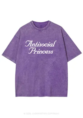 Antisocial Princess Y2K Shirts Washed Tee Cherrykitten