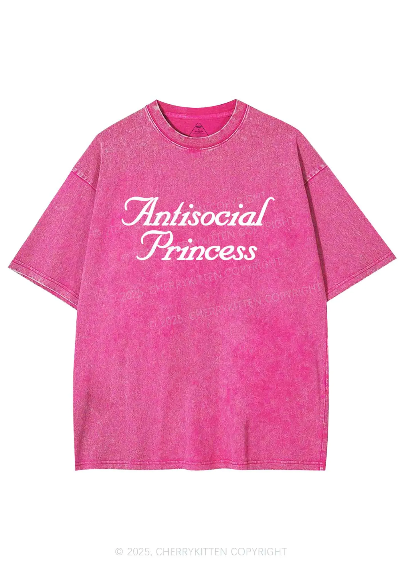 Antisocial Princess Y2K Shirts Washed Tee Cherrykitten