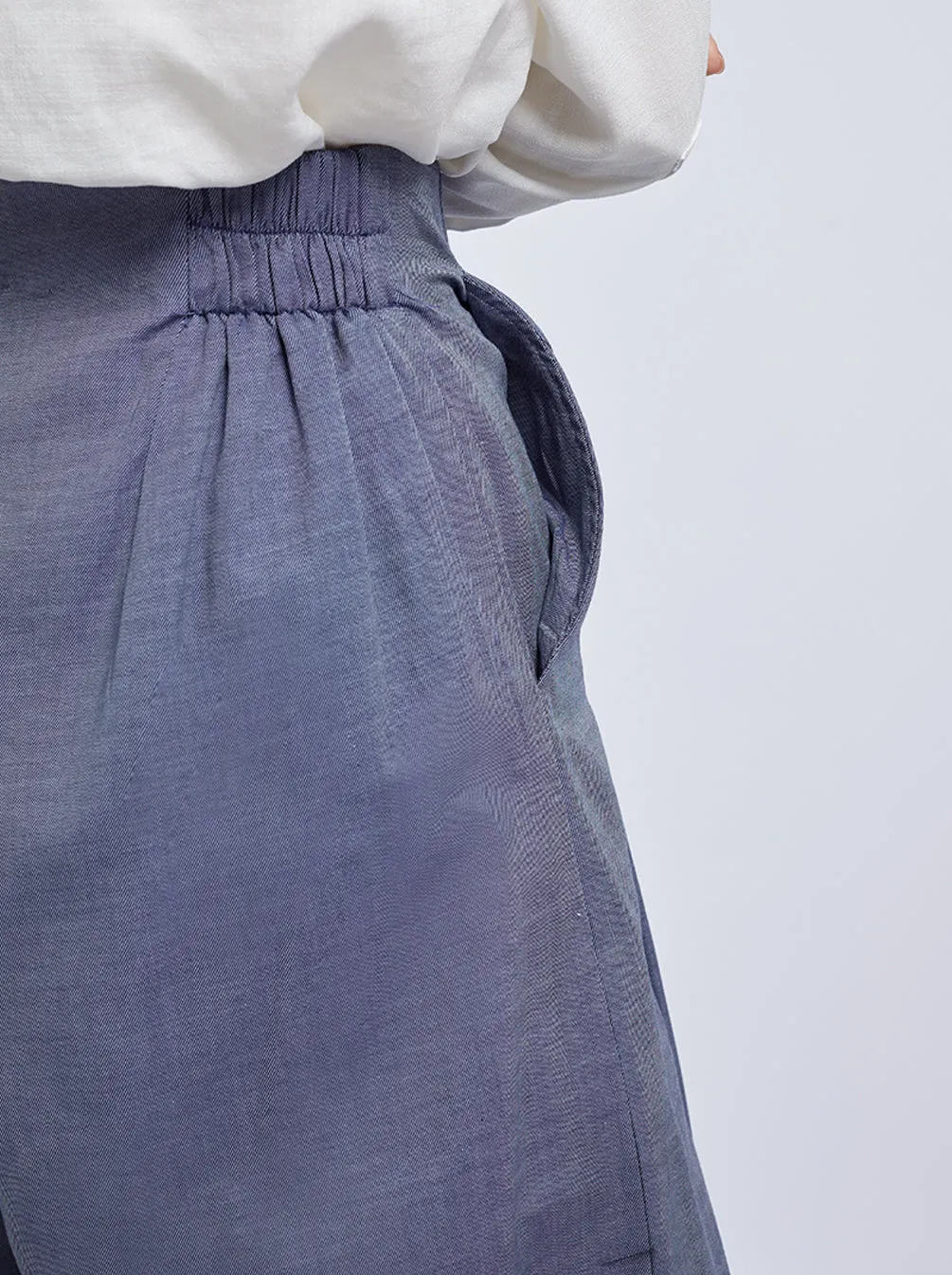 ARINA BOX PLEATS PANTS DENIM