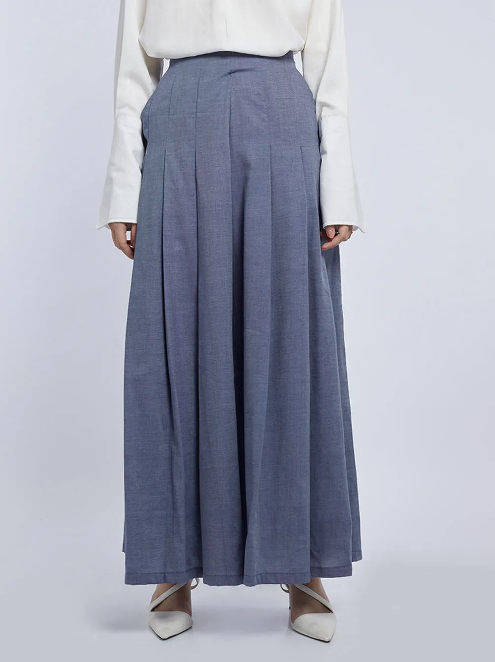 ARINA BOX PLEATS PANTS DENIM