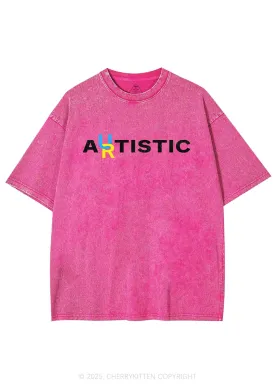Autistic Artistic Y2K Shirts Washed Tee Cherrykitten