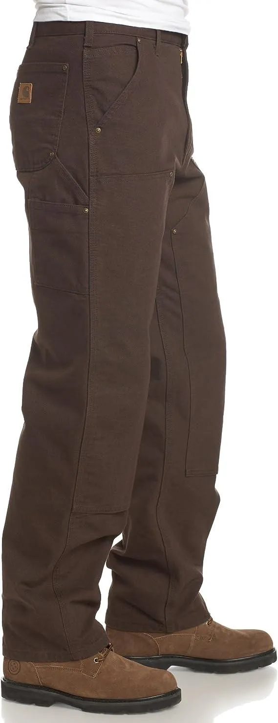B136 - Washed Duck Double Front Dungaree - Dark Brown