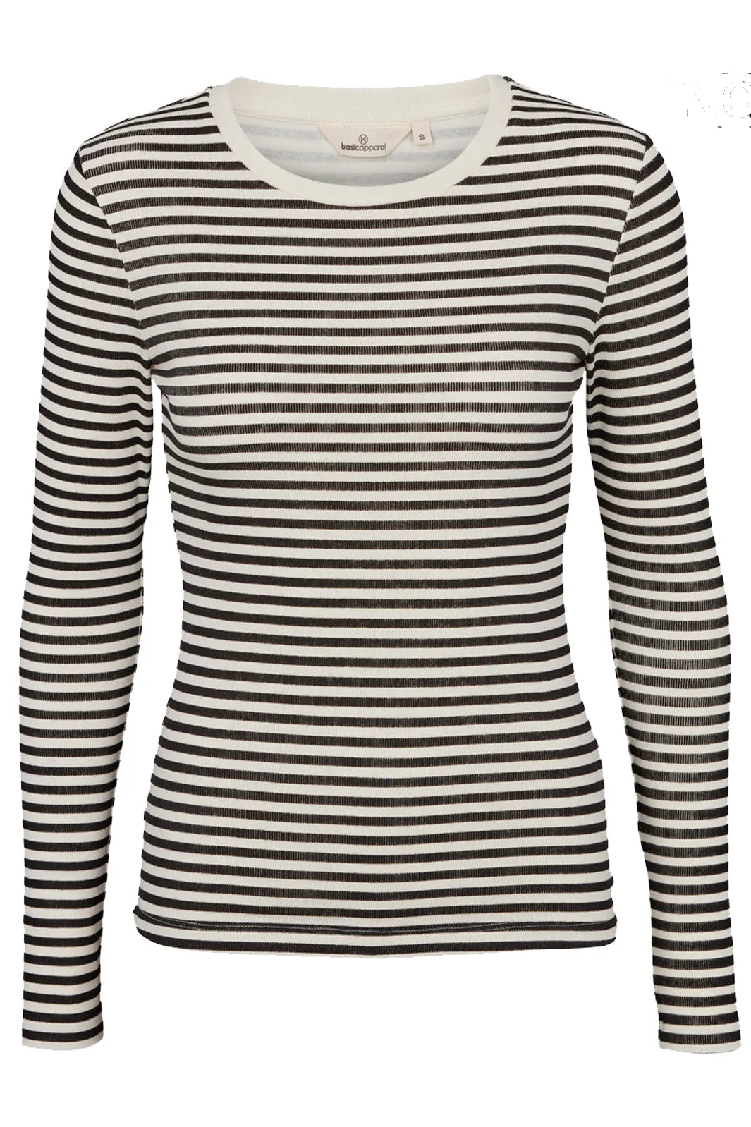 Basic Apparel - Ludmilla LS Tee GOTS - 029 Whisper White/Black
