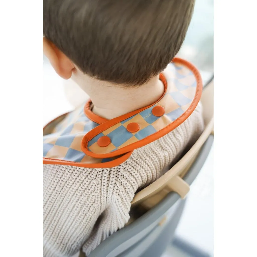Basic Bib - Checks  Laguna   Wheat