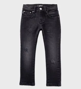Black Aged Damaged Denim