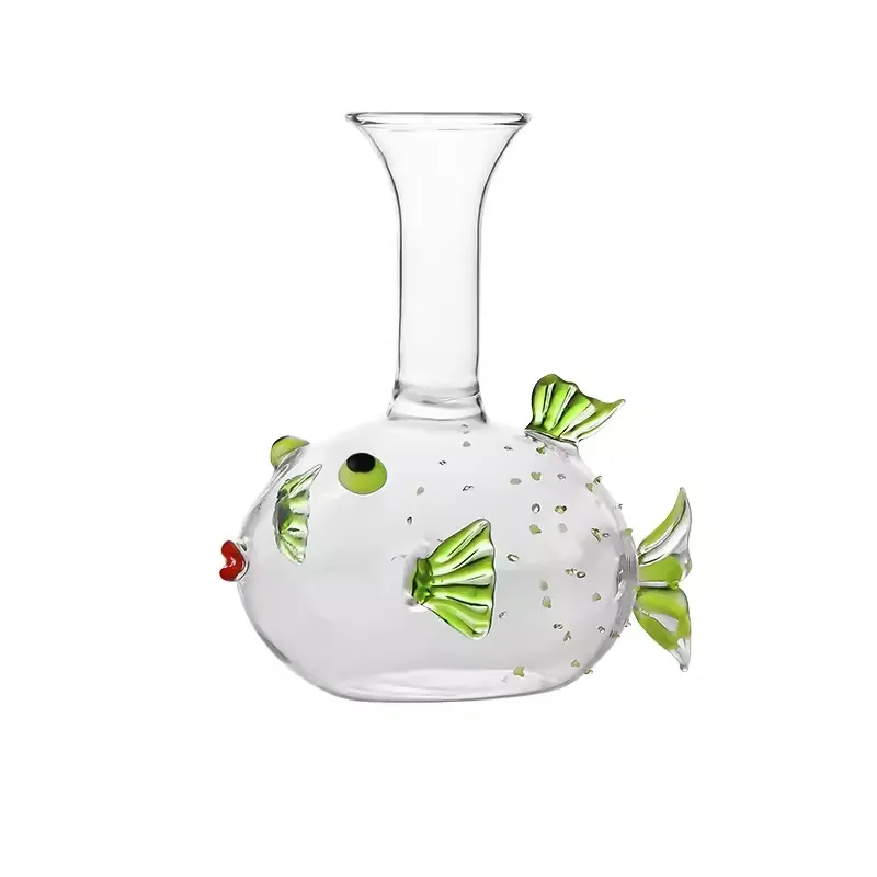 Blowfish glass decanter