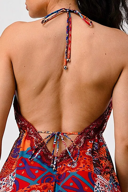 Bohemian Babe- Halter Maxi Dress