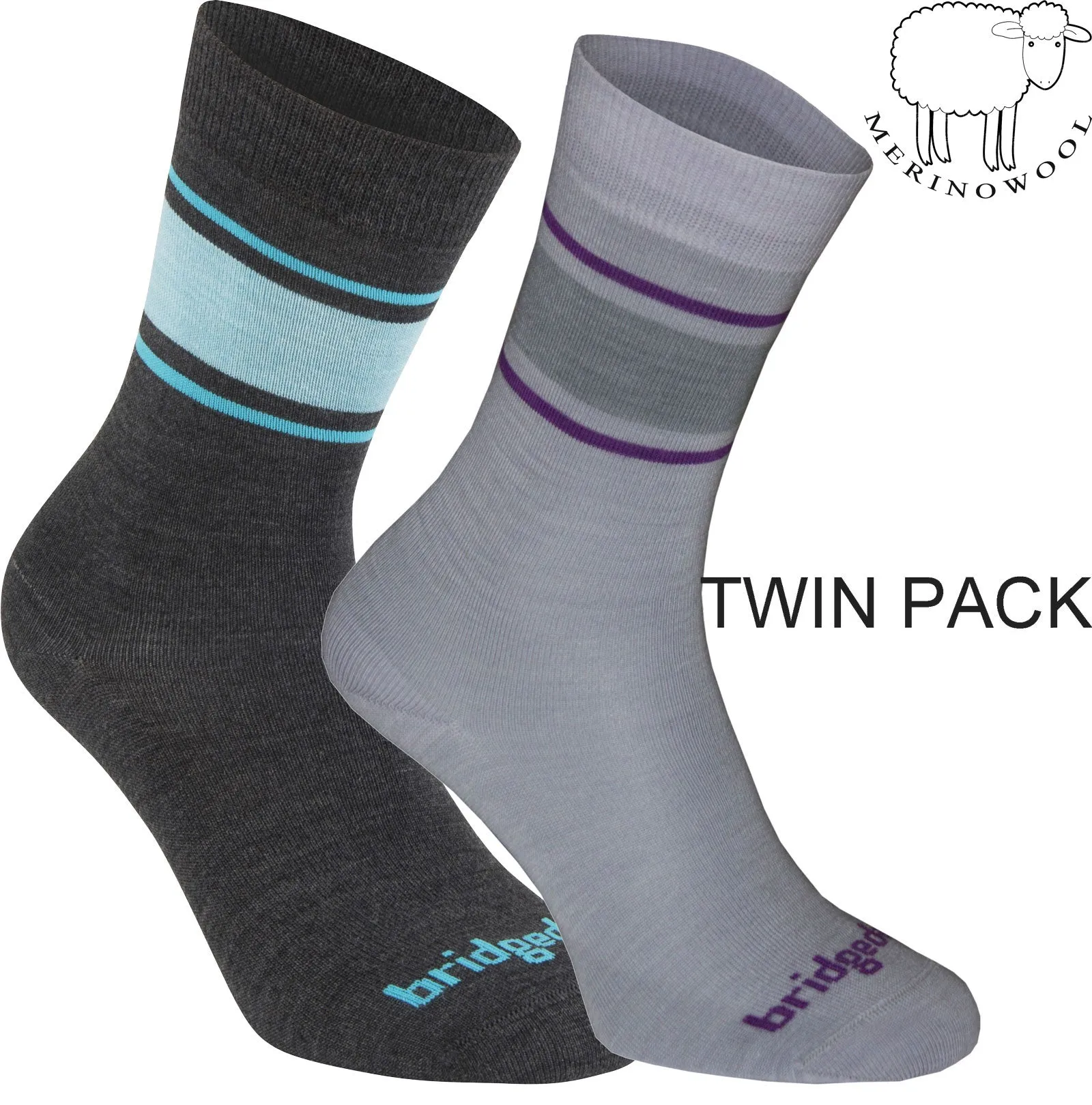 Bridgedale Women's Ultra-Lightweight Merino Performance Liner Socks TWIN PACK {BR-710027}