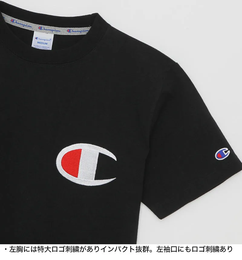 Champion Tシャツ メンズ 半袖 S～XL (男性 紳士 左胸刺繍 シャツ インナー チャンピオン 綿100%) (在庫限り)