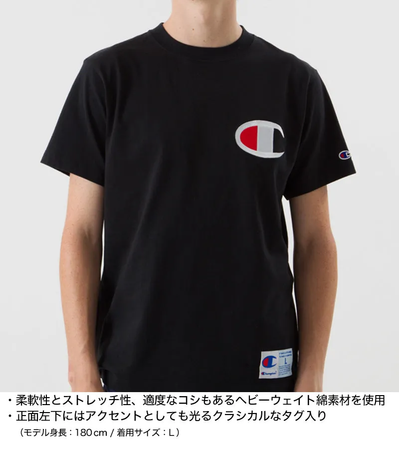 Champion Tシャツ メンズ 半袖 S～XL (男性 紳士 左胸刺繍 シャツ インナー チャンピオン 綿100%) (在庫限り)