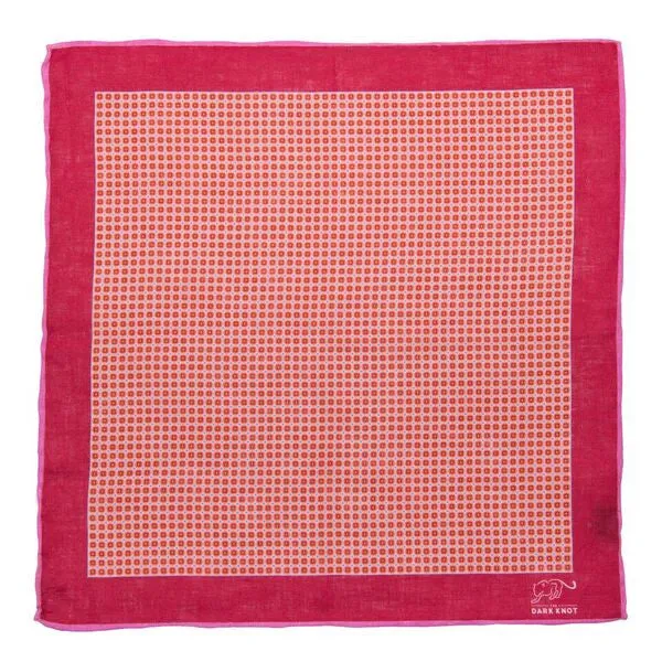 Chatham Abstract Linen Pocket Square, Reddish Brown