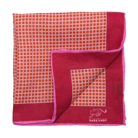 Chatham Abstract Linen Pocket Square, Reddish Brown
