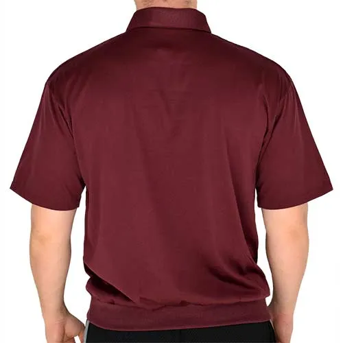 Classics by Palmland Two Pocket Short Sleeve Knit Banded Bottom Shirt 6010-656 Burgundy