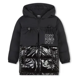 Black Coat with Overlay Pockets and Logo Embellishment - Size 09