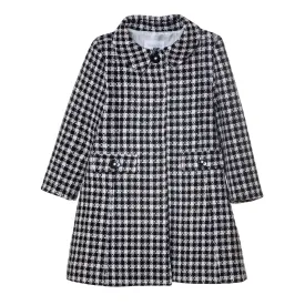 coat wool tweed - black/white