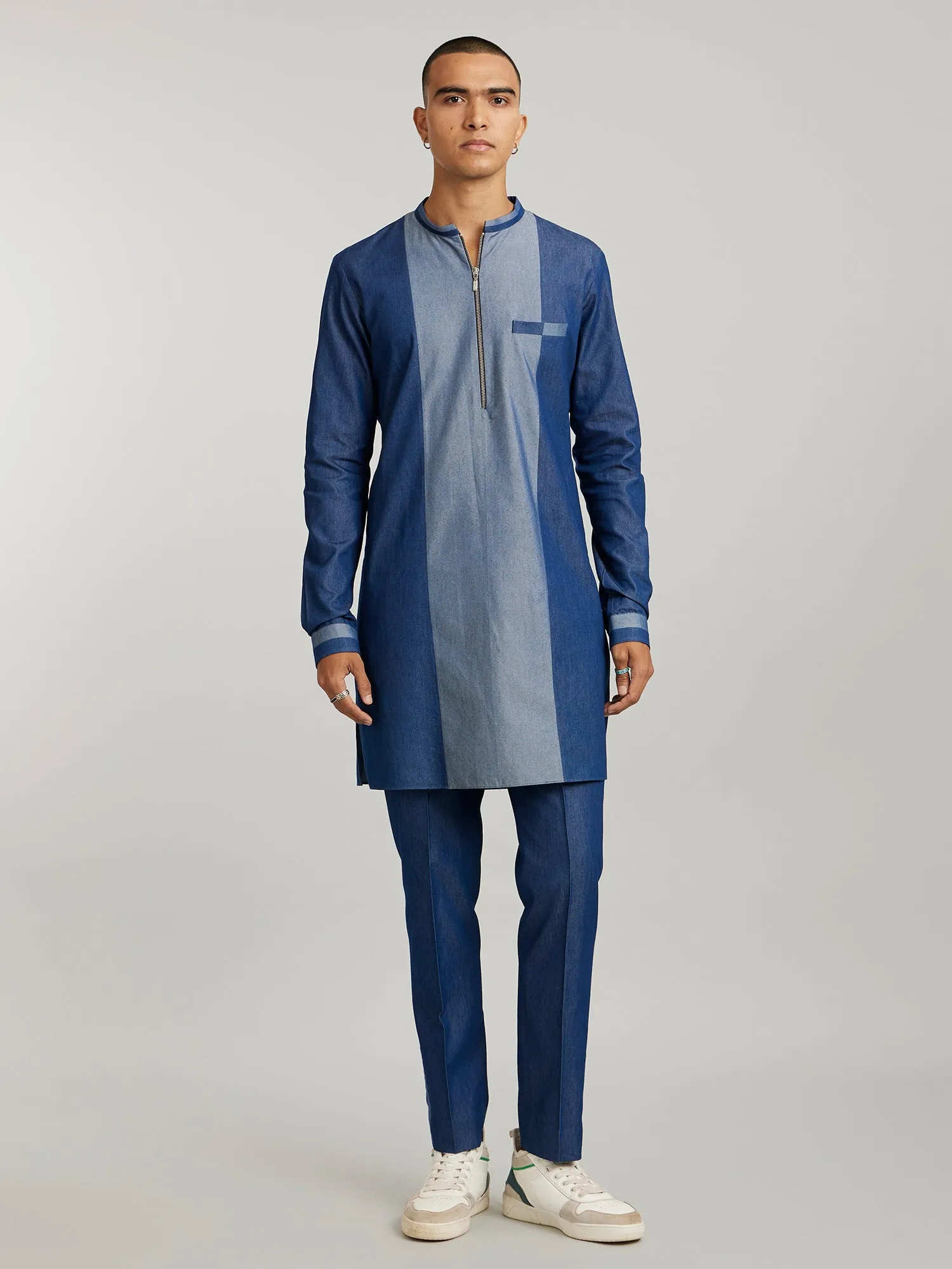 Colour Blocked Kurta Set - Joshua