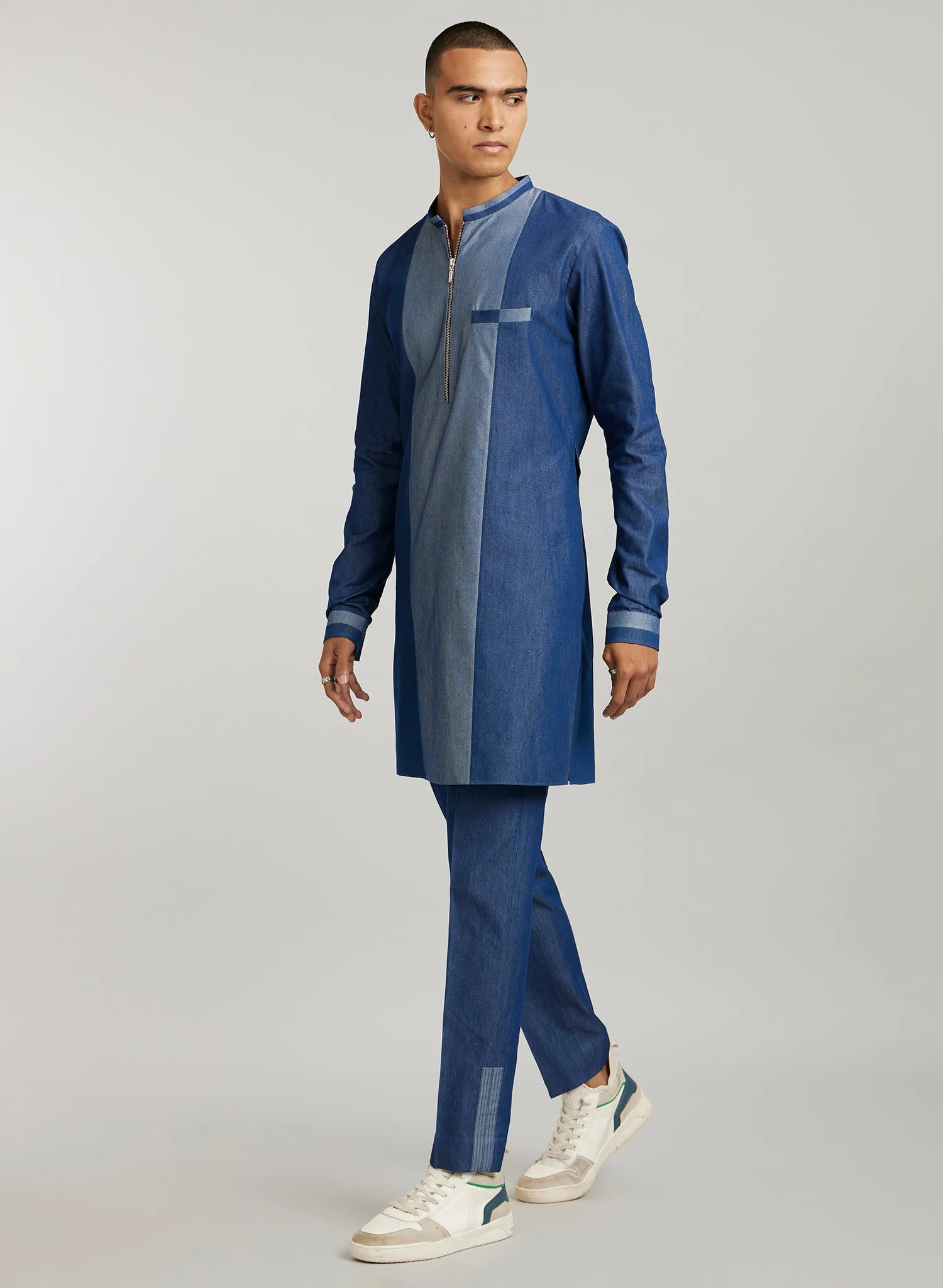 Colour Blocked Kurta Set - Joshua