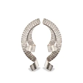 Curling Crescent Moon And Sea Post Earrings By Aris