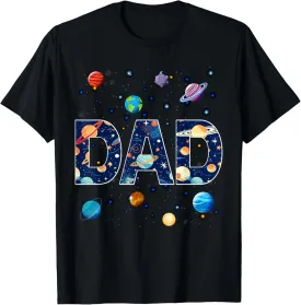 Dad Outer Space Galaxy Birthday T-Shirt
