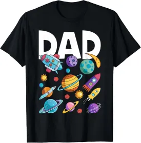 Dad Outer Space Galaxy Birthday T-Shirt
