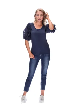 Daisy Puff top NAVY