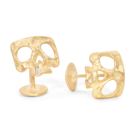 Diamond Snaggletooth Skull Cufflinks - 11684