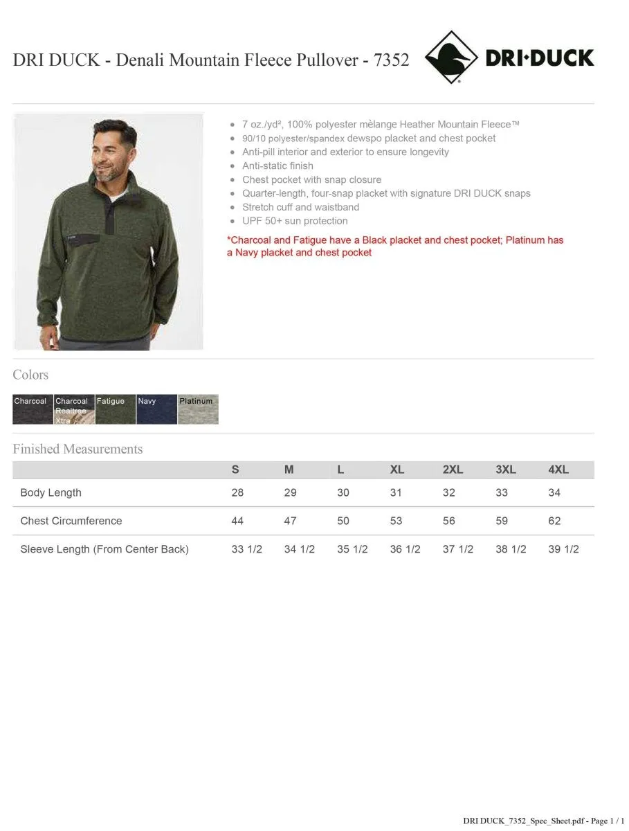Dri Duck Denali Mountain Fleece Pullover Sweatshirt