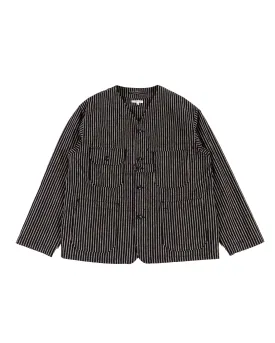 Engineered Garments Cardigan Jacket Navy/Grey LC Stripe
