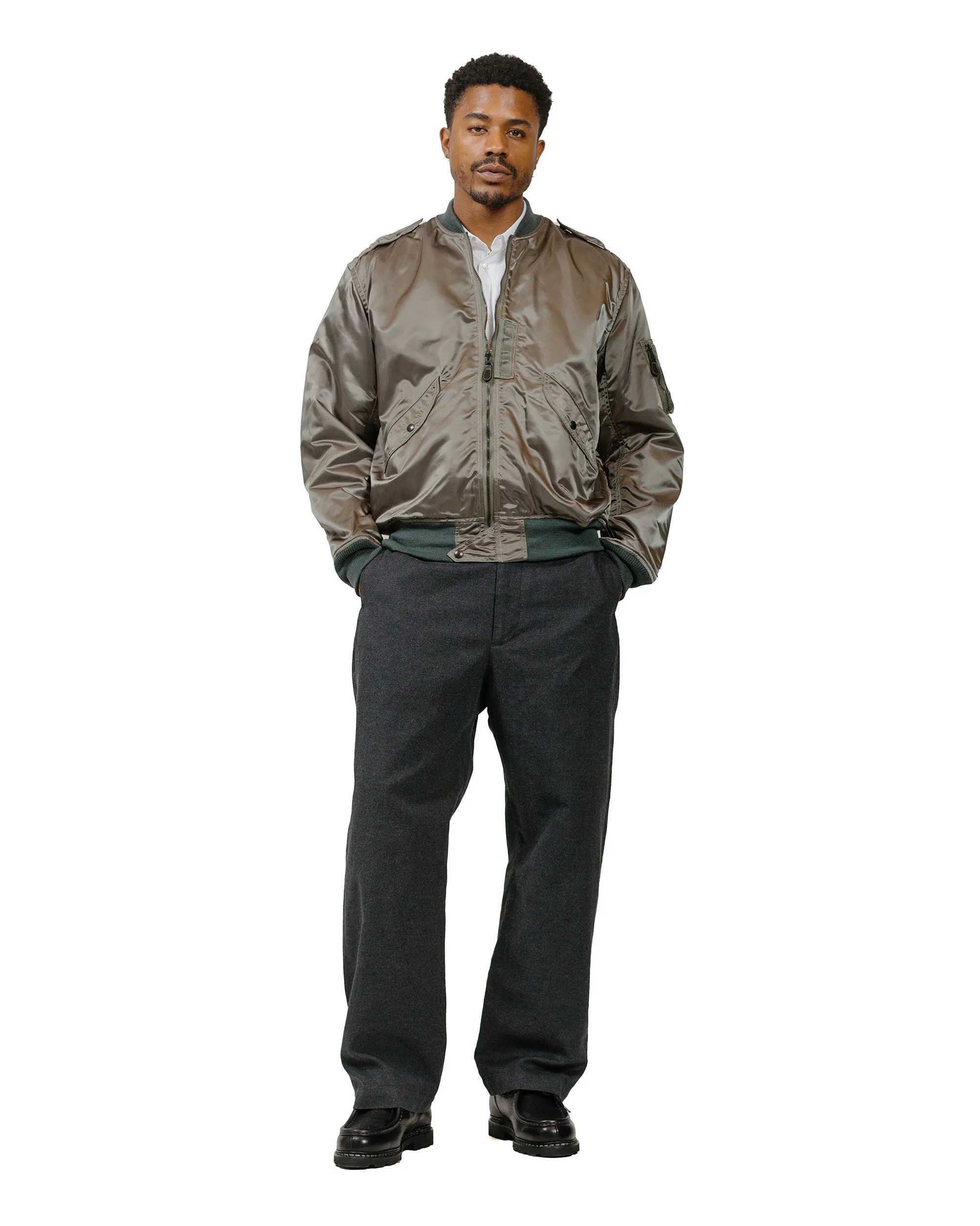 Engineered Garments Officer Pant Charcoal CP Brushed Cloth