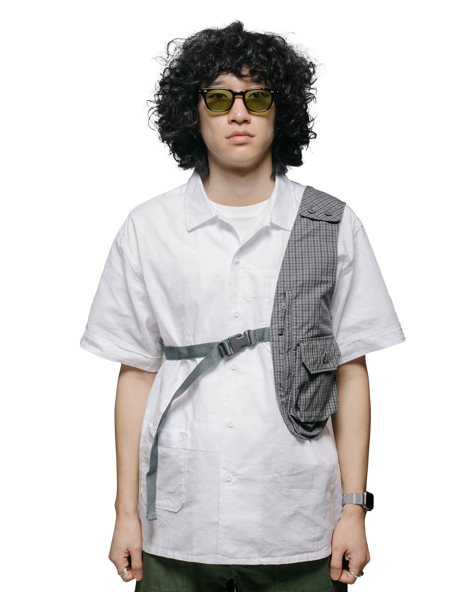 Engineered Garments Shoulder Vest Grey PC Gunclub Check