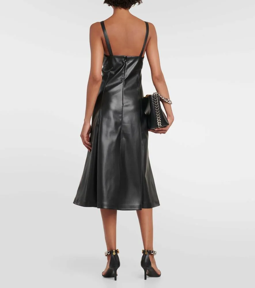 Faux leather slip dress STELLA MCCARTNEY, black