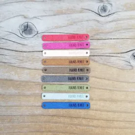 Faux Suede Foldover Hand Knit Tags