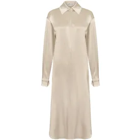 FLOWING SHIRT DRESS "ALBA" IN CHAMPAGNE