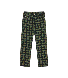 HEAT MAP DIAMONDS & DOLLARS DENIM PANTS - BLACK
