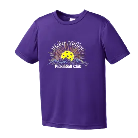 Heber Valley Pickleball Club (Large Design) | Youth Short Sleeve Athletic Shirt | 100% Polyester
