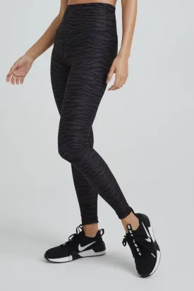 High Waist Leggings Charcoal Zebra