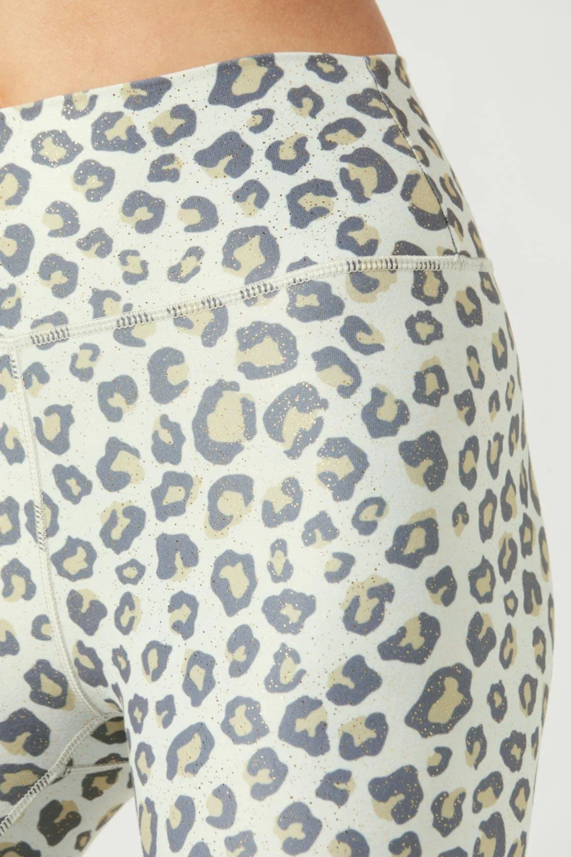 High Waist Leggings with Foil Wild Cheetah White