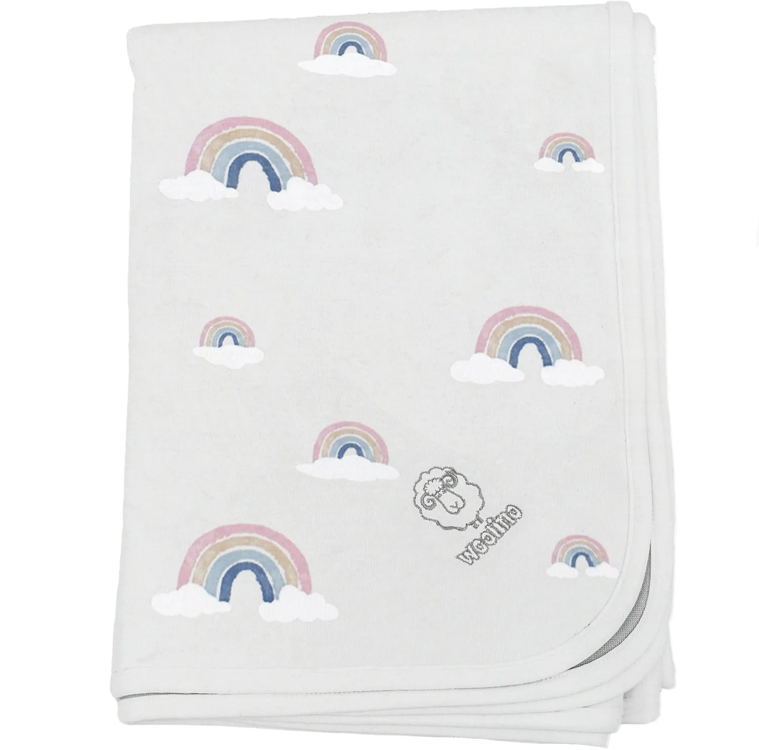 Imperfect Toddler Blanket, 4 Season® Merino Wool & Organic Cotton Blanket, 52.5" x 40", Rainbow
