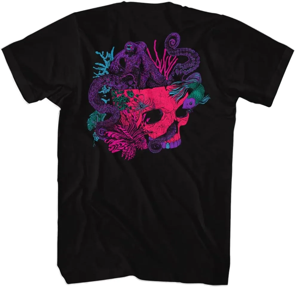 Incubus 90s Rock Band Octopus Skull Front & Back Print Adult Short Sleeve T Shirt Graphic Tees