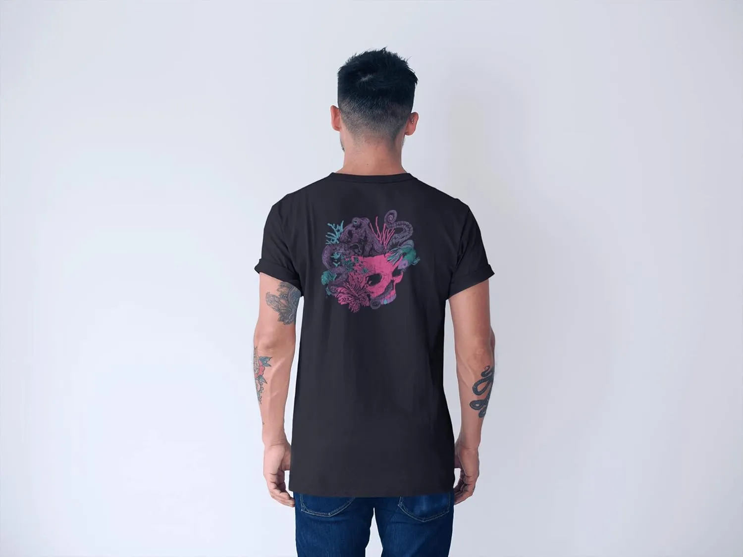Incubus 90s Rock Band Octopus Skull Front & Back Print Adult Short Sleeve T Shirt Graphic Tees